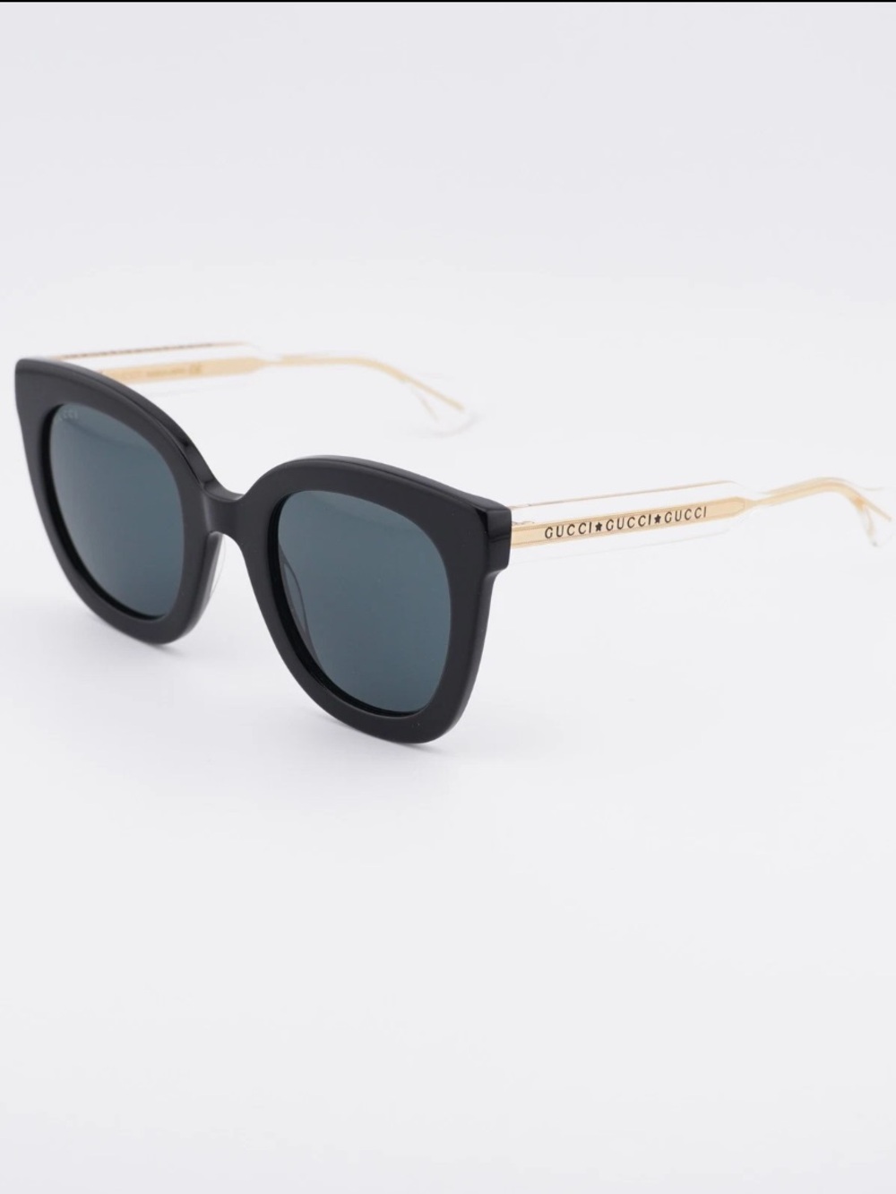Gucci Black Sunglasses with Gold Arms
